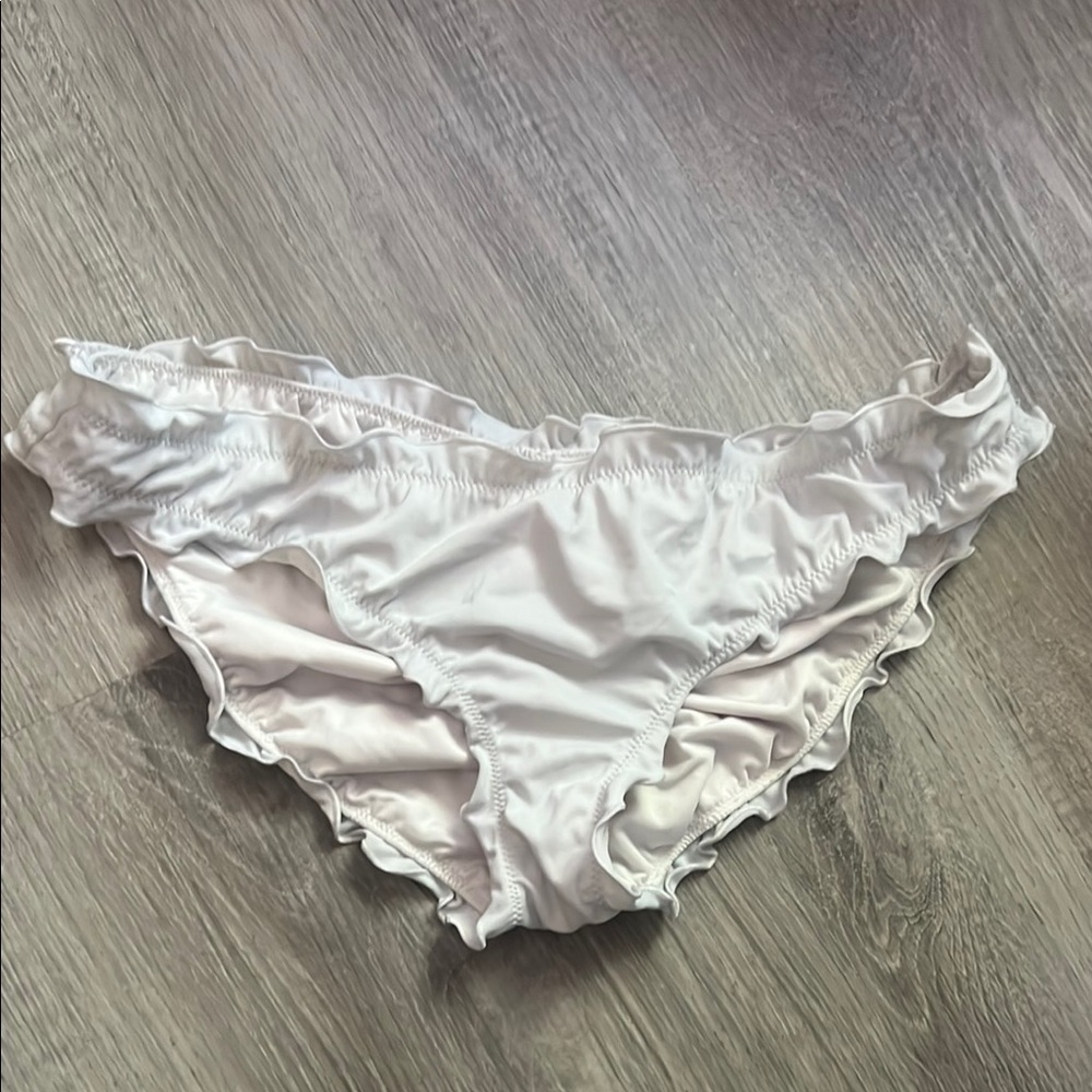 Victoria's Secret White Ruffled Bikini